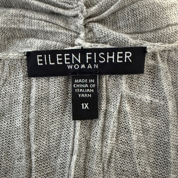 Eileen Fisher Plus Short Sleeve Grey Open Cardigan Size 1X - Picture 6 of 7